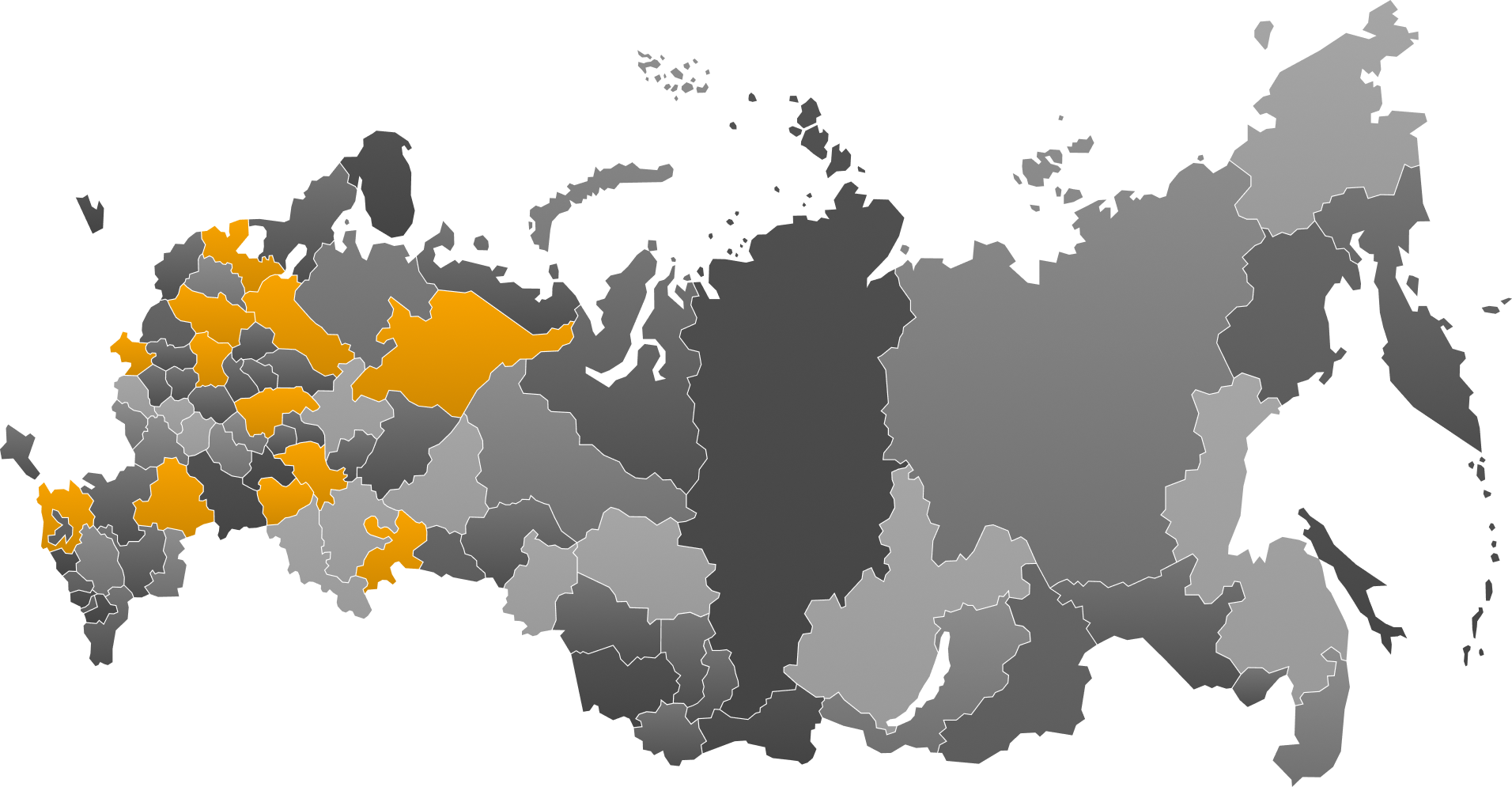 Карта регионов присутствия